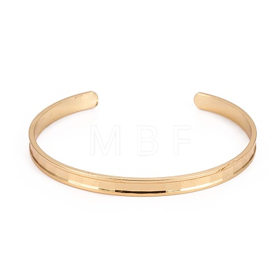 Long-Lasting Plated Brass Cuff Bangles X-BJEW-E370-04G-1