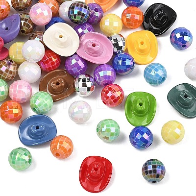 12Pcs 12 Colors Opaque Acrylic Beads SACR-YW0002-17-1