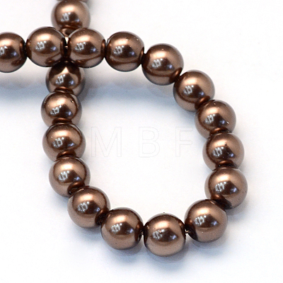 Baking Paint Pearlized Glass Pearl Round Bead Strands LS-HY-Q003-10mm-52-1