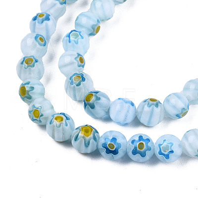 Round Millefiori Glass Beads Strands X1-LK-P001-36-1