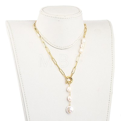Natural Baroque Pearl Pendant Necklaces NJEW-JN03086-1