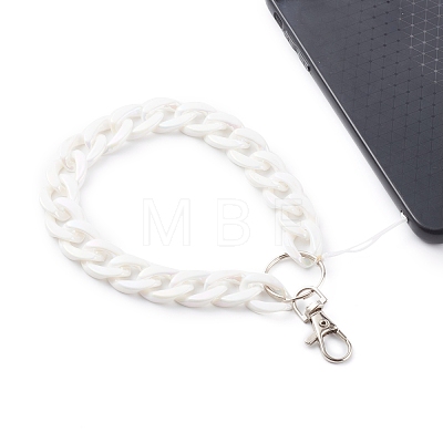 Acrylic Curb Chain Mobile Straps HJEW-JM00451-02-1