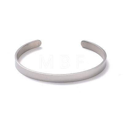 304 Stainless Steel Open Cuff Bangle BJEW-G653-01P-05-1
