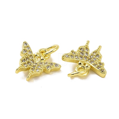 Brass Micro Pave Clear Cubic Zirconia Charms KK-E068-VF056-1