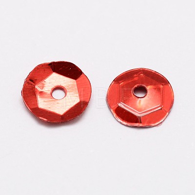Plastic Paillette Beads X-PVC-A001-8mm-07-1
