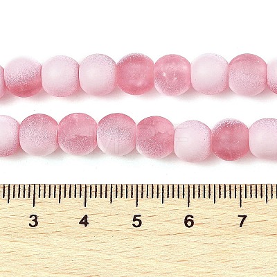 Frosted Crackle Glass Beads Strands GLAA-U001-6mm-M13-1