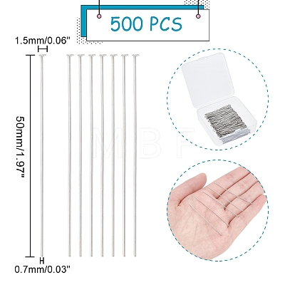 Unicraftale 304 Stainless Steel Flat Head Pins STAS-UN0001-48P-1