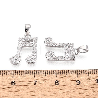 Brass Micro Pave Clear Cubic Zirconia Pendants KK-T075-84P-1