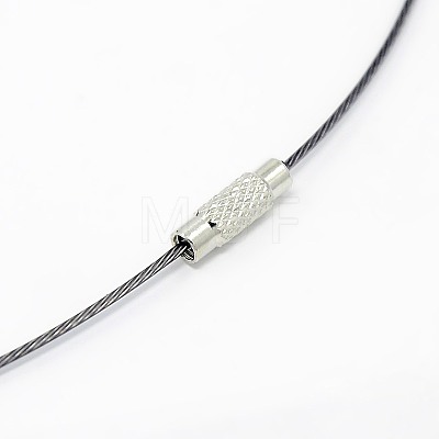 201 Stainless Steel Wire Necklace Cord X-TWIR-SW001-10-1