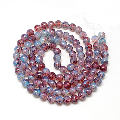 Baking Paint Glass Beads Strands DGLA-Q023-6mm-DB69-1