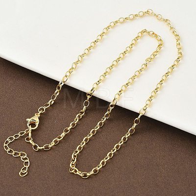 3MM Brass Cable Chain Necklaces for Women NJEW-K271-10G-1