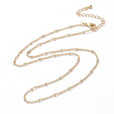 Long-Lasting Plated Brass Cable Chain Necklaces NJEW-K112-09G-NF-1