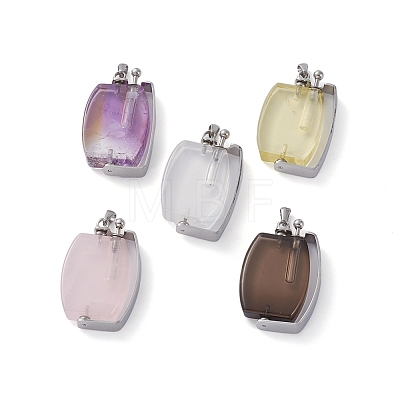 Rotatable Natural Quartz Perfume Bottle Pendants G-M362-02P-1