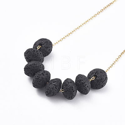 304 Stainless Steel Cable Chain Necklaces NJEW-I236-02G-1
