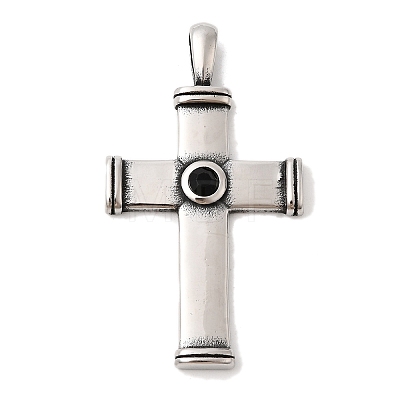 304 Stainless Steel Rhinestone Pendants STAS-A130-10AS-1