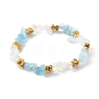 Natural Mixed Gemstone Chip Bead Stretch Bracelets BJEW-JB06332-1