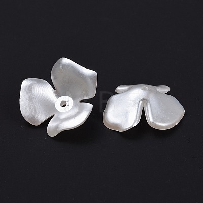Flower Imitation Pearl Acrylic Bead Caps OACR-L004-7226-1