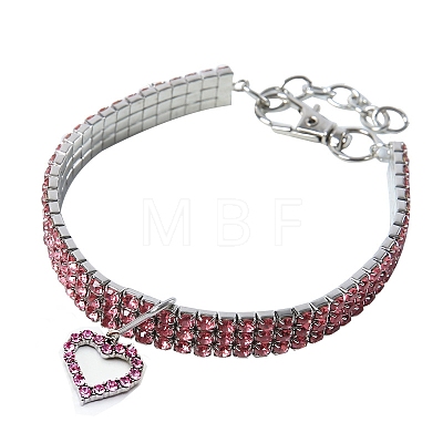 Adjustable 3-Row Alloy Rhinestone Cup Chain Pet Collars PW-WG89856-02-1