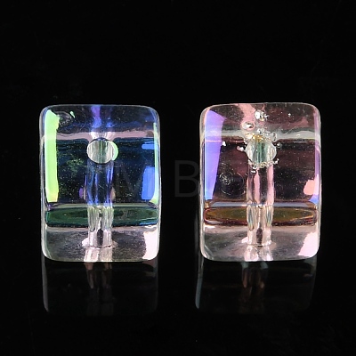UV Plating Transparent Acrylic Beads OACR-K005-03-1