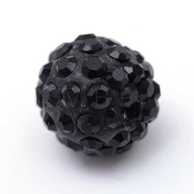 Polymer Clay Pave Rhinestone Beads X-RB-Q197-12mm-06-1
