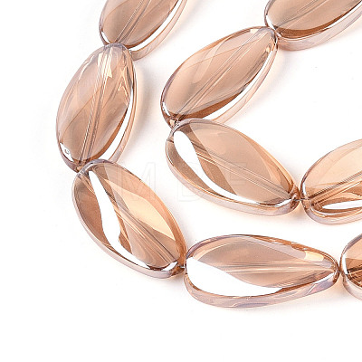 Electroplate Transparent Glass Beads Strands EGLA-N055-02D-1