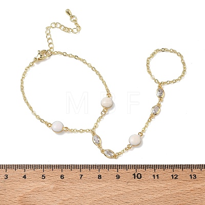 Brass Micro Pave Clear Cubic Zirconia Mittens Bracelets for Women BJEW-C156-02G-1