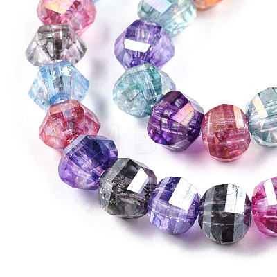 Transparent Electroplate Glass Beads Strands EGLA-N006-078-1