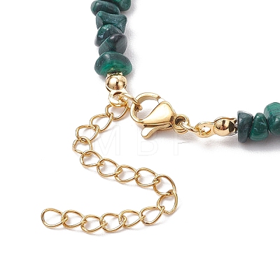 Natural Malachite Chip Beaded Bracelets for Women BJEW-JB11742-10-1