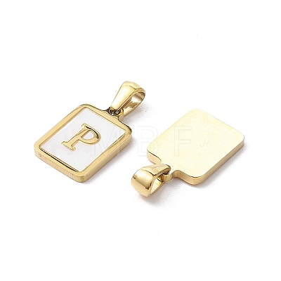 Ion Plating(IP) 304 Stainless Steel Pave Shell Pendants X-STAS-G327-01G-P-1