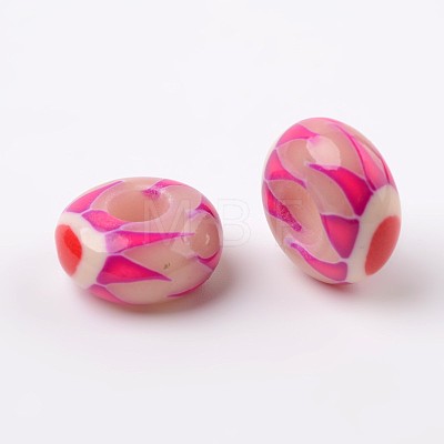 Handmade Polymer Clay Enamel European Beads FPDL-J002-31-1
