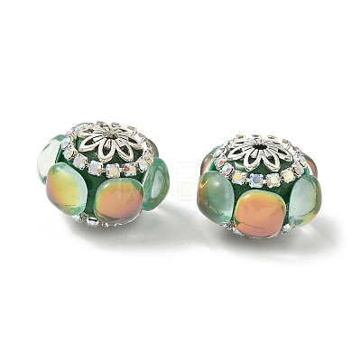 Acrylic Rhinestone Rondelle Beads CLAY-NH0003-02AS-1