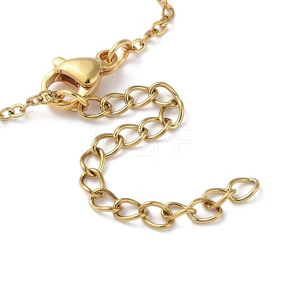 Vacuum Plating Golden 304 Stainless Steel Cable Chain Bracelet with Enamel Rondelle Beaded BJEW-G683-02G-1