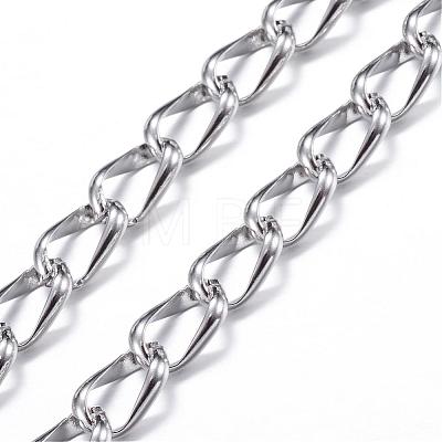 304 Stainless Steel Curb Chain Bracelets BJEW-P064-28P-1