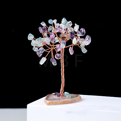 Natural Fluorite Chips Tree of Life Decorations PW-WG54461-03-1