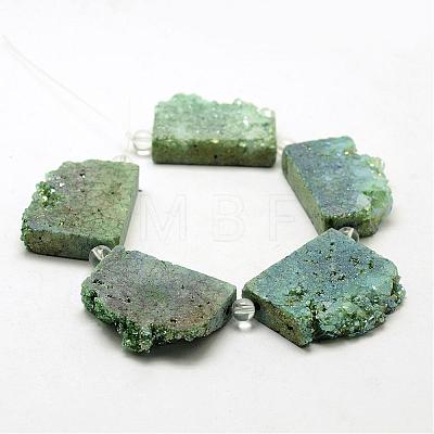Electroplated Natural Druzy Crystal Beads Strands G-N0257-07-1