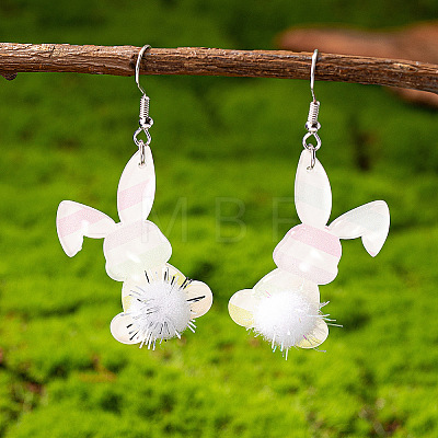 Acrylic & Polyester Dangle Earrings FS-WG4D8FB-03-1