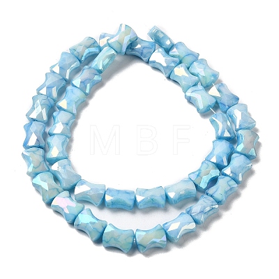 Electroplate Glass Beads Strands GLAA-D013-06B-1