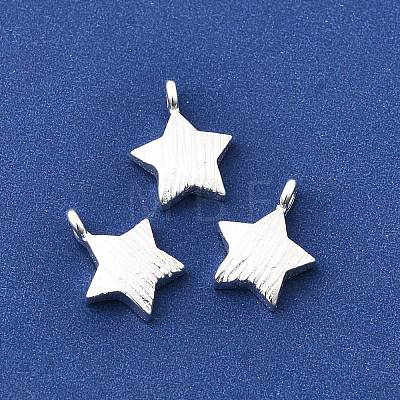 925 Sterling Silver Textured Star Charms STER-K188-09A-S-1