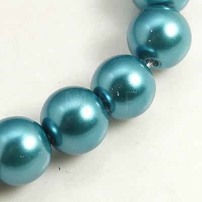 Pearlized Glass Pearl Round Beads Strands X-HY-10D-B52-1