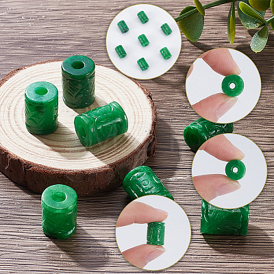 10Pcs Natural Myanmar Jade Beads G-SP0001-50-1