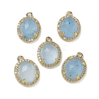 Dyed Natural White Jade Faceted Oval Pendants G-I375-02G-07-1