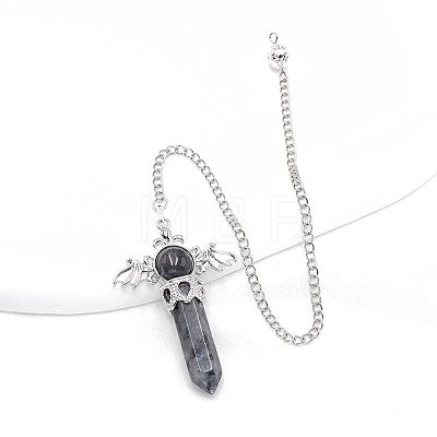 Natural Larvikite Dowsing Pendulum Big Pendants PW-WG53910-10-1