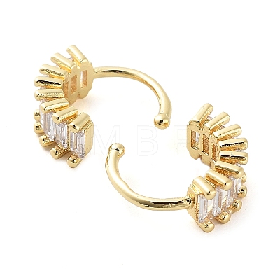 Brass Micro Pave Cubic Zirconia Cuff Earrings for Women EJEW-D088-06G-1
