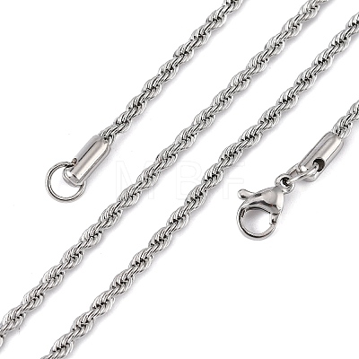 304 Stainless Steel Rope Chain Necklaces X-STAS-M174-014P-B-1