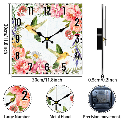 MDF Printed Wall Clock HJEW-WH0059-005-1