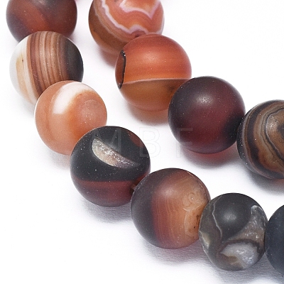 Natural Banded Agate/Striped Agate Beads Strands G-D0005-30-10mm-1