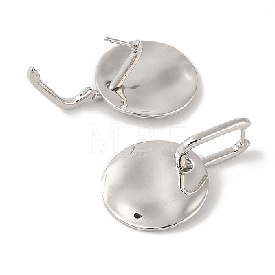 Flat Round Brass Hoop Earrings for Women EJEW-Q389-08P-1