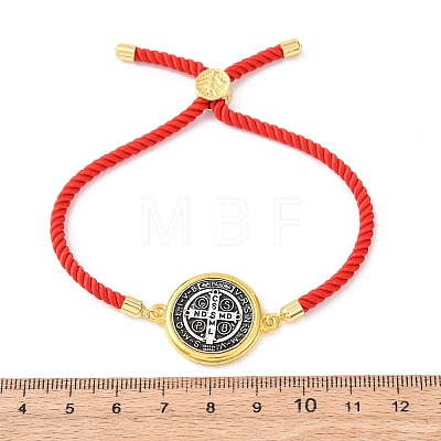 Alloy with Nylon Rope Slider Bracelets BJEW-Z156-02G-01-1