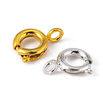 20Pcs 2 Colors Brass Spring Ring Clasps KK-YW0001-40-1