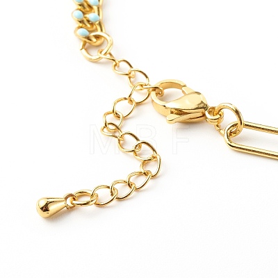 Brass Enamel Chain Bracelet Making AJEW-JB00962-1